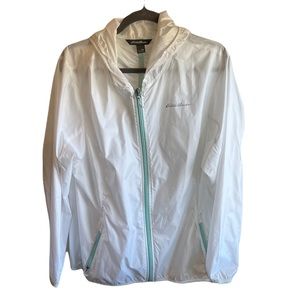 Eddie Bauer White Full Zip Windbreaker Size 2X